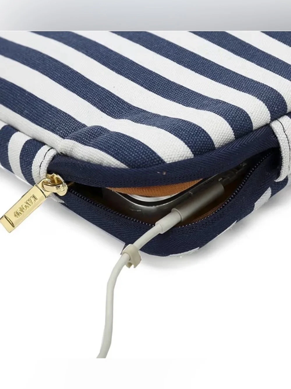 Kayond Canvas Laptop Sleeve Case padded 11.6 inch Breton Stripe Water Resistant